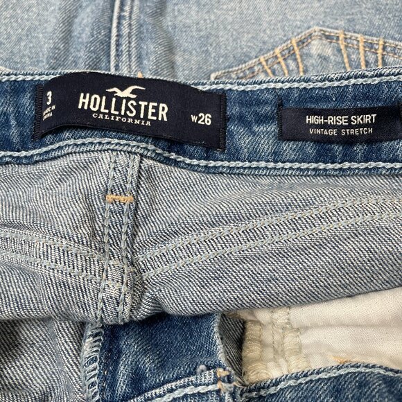 HOLLISTER Women’s Juniors 3 / 26 High-Rise Vintage Stretch Destroyed Mini Skirt - Picture 3 of 4